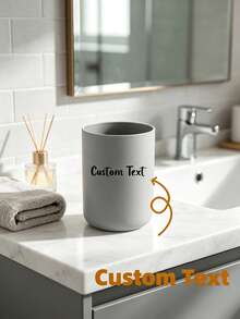 1pc Personalized Customized Minimalist Solid Color Mouthwash Cup, Custom Name Text, Home Bathroom Toothbrush Cup, Student Dorm Single Layer Wash Cup, 300ml Capacity, Shatterproof Non-Slip Odorless, Smooth Body Easy To Clean, Lightweight And Easy To Hold, Essential Daily Bathroom Toiletries - Multicolor - View 2