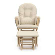 Storkcraft Premium Hoop Glider & Ottoman, Natural/Beige - Natural/Beige - View 10
