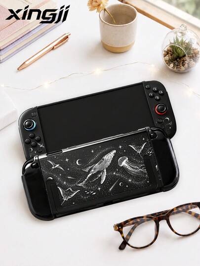 Xingji-1 "Romantic Ocean & Galaxy" Console Protective Case-Compatible With Switch 2 (2025), Switch OLED, And Switch. Made From Soft TPU Material, It Offers Drop And Dust Protection, Making It An Ideal Gift For Switch Players.