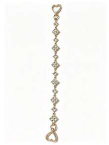 1pc Vintage Square Diamond Coin Tassel Bag Chain, Silver Boho Style Purse Decor Chain, Detachable Clasp Shoulder Bag Accessory Charm - Multicolor - View 4