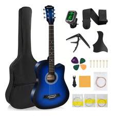 Weluvfit Guitarra Acústica Con Accesorios Para Diestros 38 Inch Color Azul - Natural - Ver 9