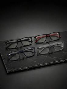 1pc Square Frame Eyeglasses Non-Prescription Glasses Lightweight Wear Eyewear Decorative Spectacles For Men Daily Work Streetwear - Multicolor - View 7