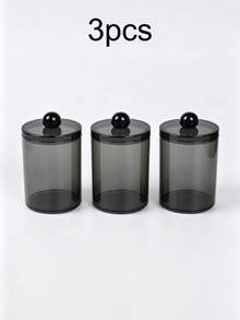 Qtip Holder Dispenser, Suitable For Cleaning Swabs, Floss Picks - 10 Oz Black Plastic Apothecary Jar Set, Suitable For Bathroom Storage Organization, Vanity Makeup Storage Box - Multicolor - View 17