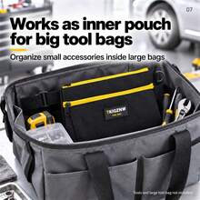 TKIGZNW A028 Compact Utility Waist Storage Bag 1Pc Dual Layer Zipper Tool Pouch Adjustable Strap For Electrician DIY - Black - View 7