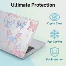 1-Piece Clear Crystal Shockproof Protective Case For MacBook/Matebook,Full Transparent Hard PC Cover With Cooling Vents,Snug Fit Laptop Shell,Compatible With 13 Neo/13.3 Air/13.3 Pro/13.6Air/14.2 Pro/15Air/16.2Pro/D16/14 Ultra - View 3