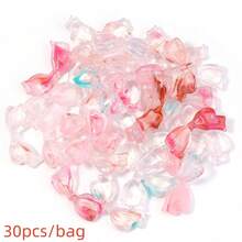 30pcs/Pack Acrylic Three-Color Gradient Bows, Colorful Transparent Bow Beads DIY Handmade Jewelry Earrings Bracelets Pendant Accessories, Jewelry Making Beads - Bow Bead - View 8