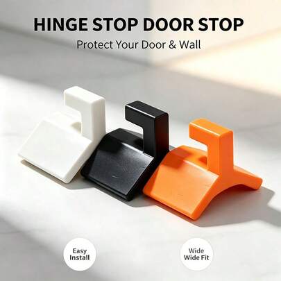 1pc Heavy Duty Hinged Door Stopper, Hinge Door Stopper, Door Hinge Limiter, Install On Room Door To Prevent Collision, Limiter Can Prevent Door From Accidentally Closing Or Hitting The Wall, Durable Rubber Pad Door Stopper Suitable For Home Bedroom, Office, Kitchen, Bathroom Entrance, Long-Lasting And Reliable, Can Keep Door Open, Best Choice For Holiday, Party, Housewarming, Wedding Gifts, Essential Item