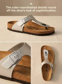 Birkenstock GIZEH Kids' Versatile Anti-Slip Ergonomic Casual Outing Vacation Silver - Silver - View 4
