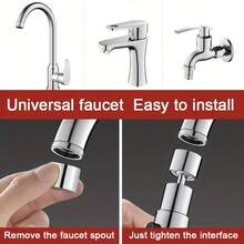 Kitchen Faucet Spray Head | Multi-Spray Mode With Stop Button Faucet Replacement Nozzle, Plus 1 Roll Of Tape - Silver - View 4