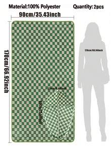 1pc/2pcs - Checkerboard Pattern Bath Towel & Hair Drying Cap, Bath Towel Size 90*170 Cm, Matching Checkerboard Pattern Hair Drying Cap, Soft And Thick, Quick-Drying. Classic Checkerboard Appearance, Skin-Friendly Fabric, No Shedding. Multiple Colors Available, Home Bathing, Combining Aesthetics And Practicality. - Multicolor - View 15