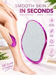 3-Piece Matte Body Care Set, Long Handle Brush, Foot File And Skin Smoothing Tool - Multicolor - View 3