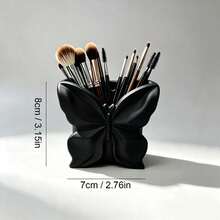 1pc 3D Printed Butterfly Makeup Brush Holder, Highly Attractive Desktop Cosmetic Storage Box, Multi-Function Storage Bucket, Suitable For Eyebrow Pencil, Earrings Jewelry, Vanity Decor Christmas - Multicolor - View 7