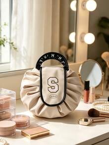 Travel Portable Drawstring Storage Bag 26 Letters Drawstring Makeup Bag Cosmetic Storage Bag Skincare Toiletries Storage Bag Travel Essentials - Multicolor - View 4