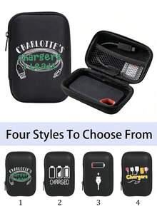 Mobile Phone Charger Data Cable Storage Bag With Charging Cable Pattern. Portable Mini Storage Bag, Coin Purse, Earphone Case, Jewelry Organizer, Card Holder, Travel Accessory, Birthday Gift, Back To School Gift - Multicolor - View 3