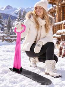 1pc Foldable Thickened Ski Sled, Snow Sled, Snow Sleigh - Multicolor - View 8