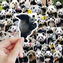 61pcs Floral Panda Stickers - Waterproof Vinyl Decals With Cute Panda And Flower Patterns Suitable For Laptops, Water Bottles, Luggage And DIY Crafts Perfect For Animal And Nature Lovers To Add Fun And Cute Decoration To Everyday Items - Multicolor - View 1
