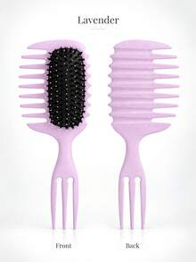 Multifunctional Curl Defining Brush With Wide Side Teeth And Sectioning Handle For Detangling And Smoothing Hair, Multiple Colors Available - Multicolor - View 13