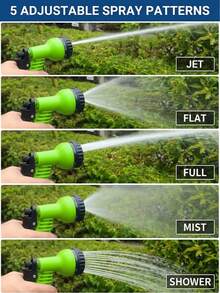 50/75ft Adjustable Garden Hose With Green Spray Nozzle - Durable Polyethylene Material, Multi-Purpose Garden Hose With Spray Gun, Suitable For Year-Round Outdoor And Yard Use, US Standard Connector, Expandable Hose For Watering And Cleaning - Multiple Styles and Colors - View 4
