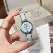CILOA 1pc Multi-Faceted Crystal Mirror Women's Wristwatch, Minimalist Dial Gentle Commute Niche Quartz Watch, Suitable For Various Occasions. - Grey - View 3