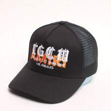 Topi Trucker Bordir Huruf, Topi Baseball yang Dapat Diatur Ukurannya - Hitam - View 4