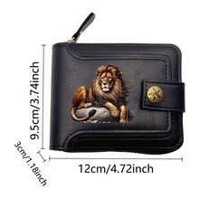 [Lion Pattern Wallet] Lion Pattern Wallet - Dual Use For Business And Leisure, Featuring A Multi Card Large Capacity Design That Can Store Cash, Credi - Multicolor - View 3