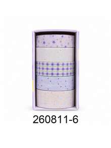 5 Rolls/Box Simple Pattern Glitter PET Tape Set, 3 Widths Of Stylish Tape, Perfect For School Supplies, Crafts, And Gift Wrapping, A Handbook Gift For Friends - Sets - View 11
