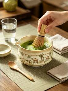 1pc/7pcs Set Teh Matcha Desert Camel Coconut Tree dengan Corong, Termasuk Mangkuk Matcha, Tempat Pengaduk Teh, Saringan Teh, Sendok Teh, Tempat Pengaduk Teh, Set Sendok Teh, Alat Persiapan Matcha, Alat Pembuatan Makanan Penutup dan Minuman, Set Perlengkapan Sekolah - MultiWarna - View 2