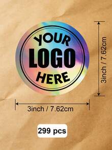 19/49/99/299pcs Custom 1-3.5inch Holographic Circle Labels For Business Logo - Personalized Waterproof Round Stickers For Jars, Candles, Products And Businesses, Custom Stickers Label - Personalized Labels For Business Logo, Customized Sticker Label - Circle-holographic - View 6