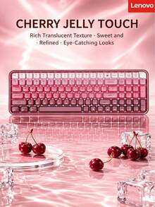 Lenovo Wireless Keyboard, Macaron Multi-Color Gradient Jelly Keyboard, Ergonomic Curved Keycaps, Desktop Keyboard For Office, Dorm, And Home - View 15