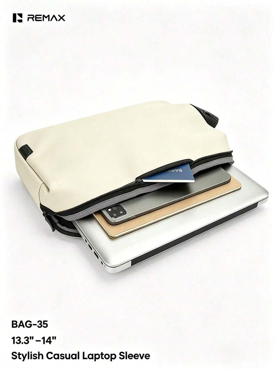 REMAX BAG‑35, Laptop Bag, Waterproof And Shockproof Slim Laptop Sleeve With Multiple Compartments, Compatible With 13.3‑14 Inch Laptops, Perfect For Office, Business, And Commuting - View 1