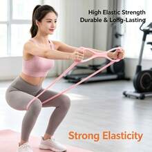 8-Shaped Resistance Band With Non-Slip Handles, Multi-Functional Yoga Stretcher, Portable Home Fitness Pull Rope For Shoulder Back Arm Waist Leg Workout, Random Color Shipment - View 4