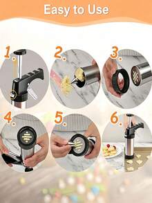 Stainless Steel Cookie Cutter Set, Multi-Function Cream Piping Gun, Washable Cookie Extruder, Suitable For Making Donuts And Cream Cakes, Kitchen Essential, Autumn Home Halloween Kitchen Christmas Kitchen Decor And Accessories, Coffee Bar Accessories - Multicolor - View 8