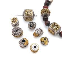 2pcs Vintage Chinese Mythical Creature Auspicious Totem Beads, Antique Pi Yao & Golden Toad Carved Beads, Handmade Bracelet Accessories - Multicolor - View 4
