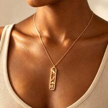 Custom Egyptian Cartouche Symbol Necklace 18K Gold Plated Stainless Steel Necklaces Personized Creative Jewelry Gifts Egyptian Hieroglyphic Accessory - Multicolor - View 10