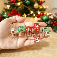 somoving 6pcs/Set, Winter Christmas Themed Miniature Ornament, 3 Mini Crystal Balls 3 Mini Gift Boxes 1 Mini Christmas Tree 1 Mini Reindeer, Suitable For Micro Scene Decoration, Home Decoration, Car In Car, Party Decoration, As A Small Gift - Multicolor - View 2