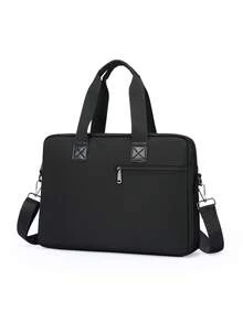 Men's Business Oxford Fabric Handheld Briefcase, Wear-Resistant Large Capacity Detachable Shoulder Strap Crossbody Bag, Workplace Commute Travel Storage A4 Document Laptop Bag, Minimalist Business Commuter Shoulder Bag - A - View 7