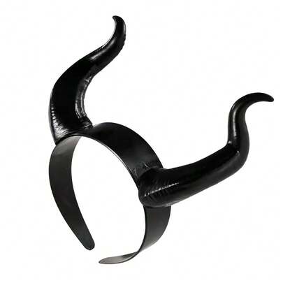 1pc/Women's Black Queen Witch Demon Horn Anime Headband Cosplay Animal Antelope Headpiece Christmas Halloween Party Costume Headband, Adult Role Play Prop