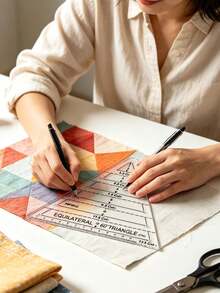 1/2pcs Triangle Quilting Ruler, Clear Acrylic Sewing Template Cutting Ruler For Patchwork Quilt DIY Craft - Triangle Ruler - View 4