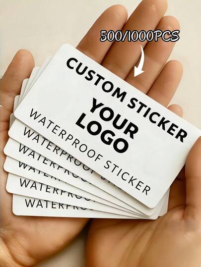 500/1000pcs Custom Rectangle Stickers,Custom Labels,Rectangle Labels ,Custom Stickers,Logo Stickers,Packaging Stickers,Grand Opening Stickers - Promotional Business Stickers - Holiday & Event Stickers - Customizable Stickers For Marketing & Branding