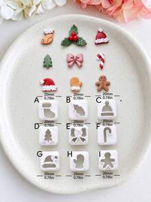Christmas Snowman Clay Cutters For Earrings, Festive Acrylic Polymer Clay Earring Cutter Mold, Layered Body, Hat Shape, Earring Making Supplies - White - View 11