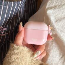 Gradient Solid Color Pink With Hanging Ring Earphone Case Compatible With Apple 5/ 4 Cute Earphone Cover Apple 2nd Gen 3rd Gen New Protective Case Pendant Pro 3 Korean Style Earphone Case Pro 2 Women's Earphone Case Protective Cover - Baby Pink - View 4