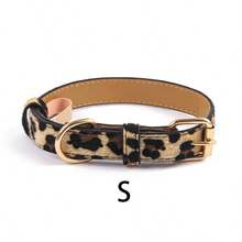 1Pc Leopard Snake Print PU Leather Pet Collar, Adjustable Gold Metal Buckle Comfort Neck Collar For Small Medium Dogs Cats - Multicolor - View 9