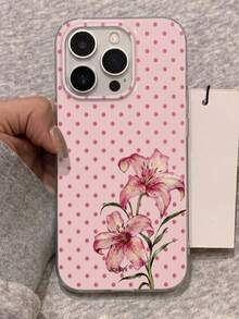 Aesthetic Cute Floral Glossy Laser Phone Case Compatible With Iphone 18ProMax 18Pro 17ProMax 17Pro 17 16ProMax 16Pro 16 15 14 13 Pro Max Fashion Star Soft Back Cover Gift - Pink - View 5