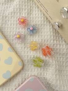 3pcs/6pcs Compatible With Apple And Android Charging Cable Protector Bite Guard, Anti-Breakage Charging Head Protective Shell, Fresh Floral Data Cable Protector, Macaron Color Transparent Hollow Flower Design, Cute Girly Style, Fits Charging Head, Anti-Breakage, Anti-Collision, Compact And Exquisite, Practical And Stylish, Phone Charging Cable Decorative Accessory Protector - Multicolor - View 2