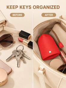 3/2/1pc PU Leather Car Key Cover, Pull-Out Key Pouch With Buckle, Portable Key Holder, Suitable For Car Keys, Handbags, Travel And Daily Use/Set - Multicolor - View 2
