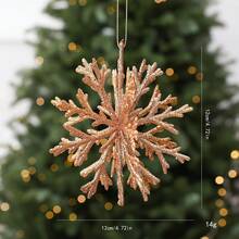 金色聖誕裝飾品,節日吊飾與桌面裝飾,創意節日場景道具 - 金色-雪花 - 查看 13