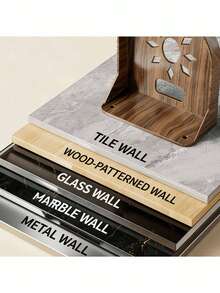 1x Drill-Free Wall-Mounted Shelf (ABS): Security Camera Mount With Cable Management Hole – Load-Bearing Wall Bracket Suitable For Cameras, Speakers, And Small Plants; Compatible With Tile, Glass, And Marble Surfaces. - Multicolor - View 4