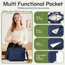 Insulated Lunch Tote Bag, Multi-Layer Thermal Lunch Box Cooler Handbag, Large Capacity Lunch Bag - Keeps Food Warm And Fresh For Long Periods, Durable Shoulder Strap For Easy Carrying, Perfect For Work, School Or Outdoor Activities, Multiple Colors Available - Multicolor - View 4