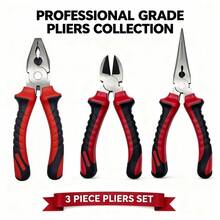 6 Inch Steel Wire Pliers, Needle Nose Pliers, Classic Red & Black Color Scheme | Thick Anti-Slip Handle, Comfortable Grip And Effort-Saving | Powerful Cutting Multi-Function Home Repair Tool | Practical Hardware Gift - 6 Inches - View 1