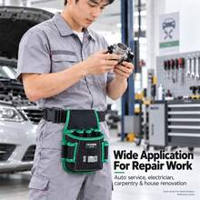TKIGZNW A023 1Pc Portable Hip‑Worn Multi‑Slot Repair Storage Pouch,With Adjustable Work Belt For On‑Site Decoration & Auto Repair Work - Black - View 6
